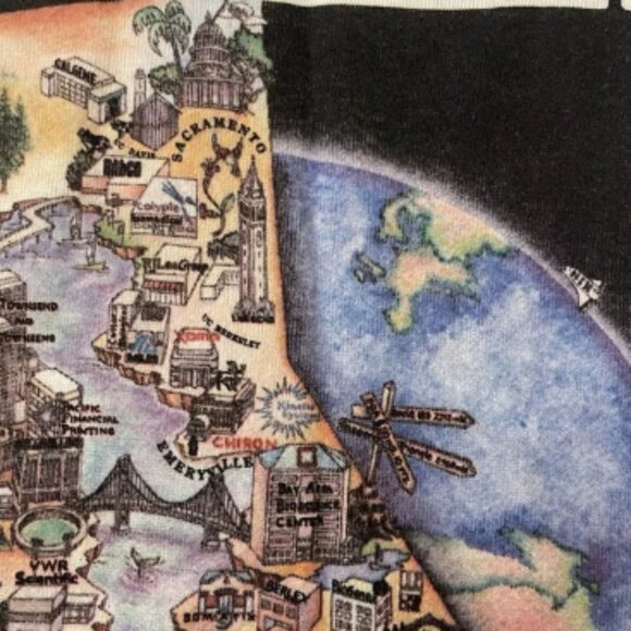 Vintage 1991 Biotech Bay California Jerzees Size XL‎ Sweater Made In USA White - Picture 8 of 12